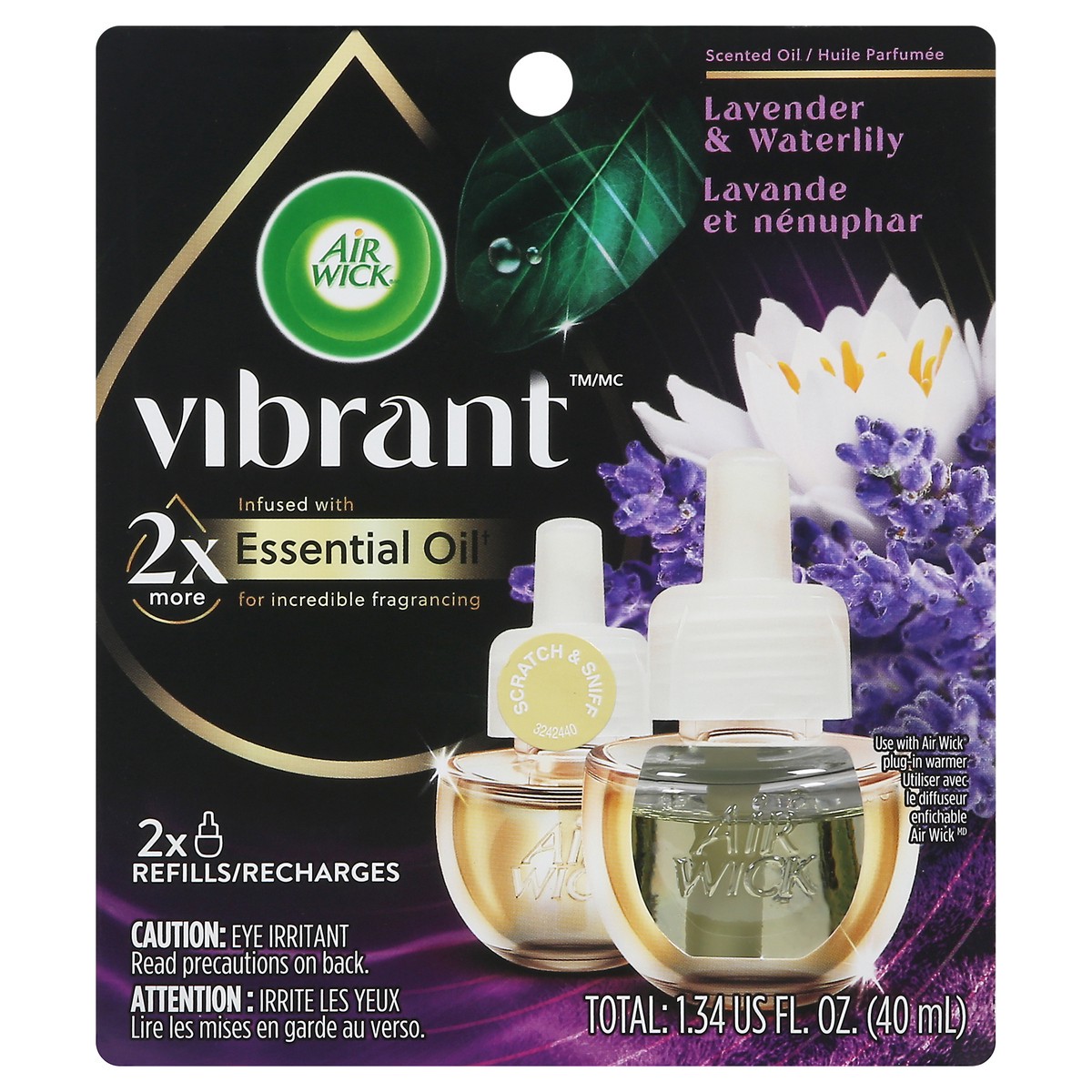 slide 1 of 1, Air Wick Vibrant Lavender & Waterlily Scented Oil Refills 2 ea, 2 ct