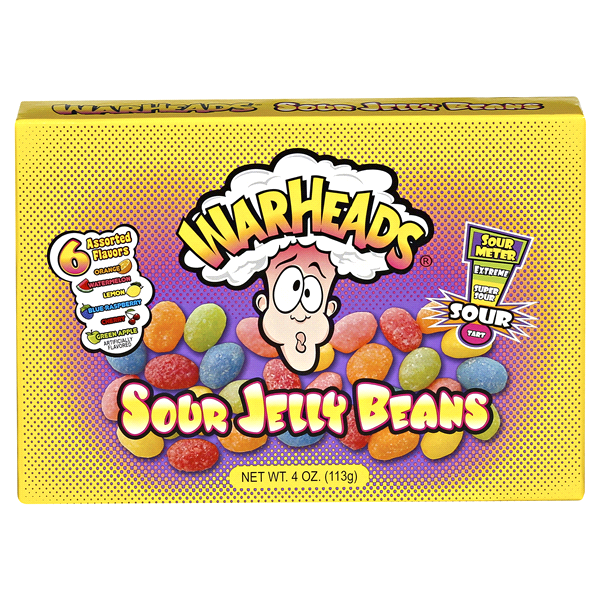 slide 1 of 1, Warheads Sour Jelly Beans 4 oz., 4 oz