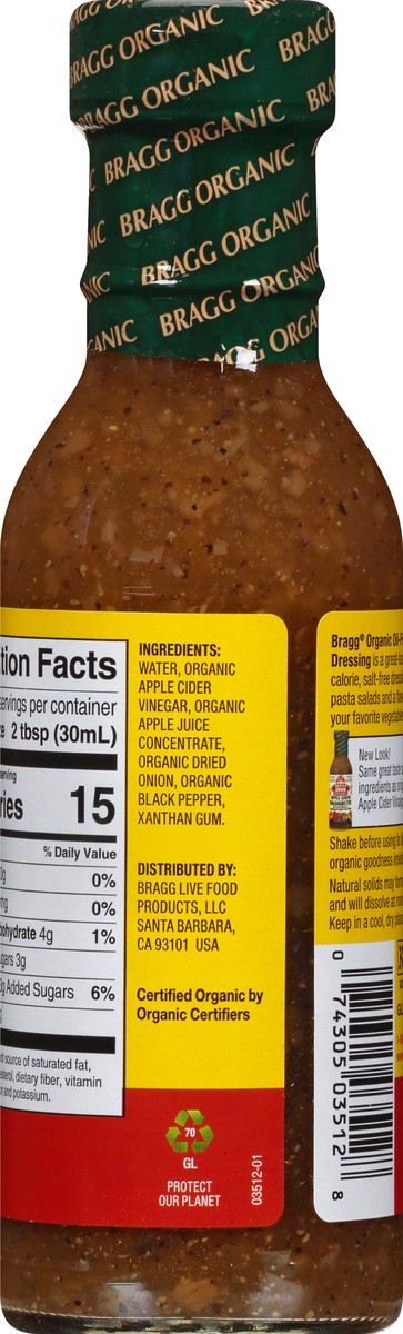 slide 6 of 12, Bragg Organic Apple Cider Vinaigrette, 12 oz