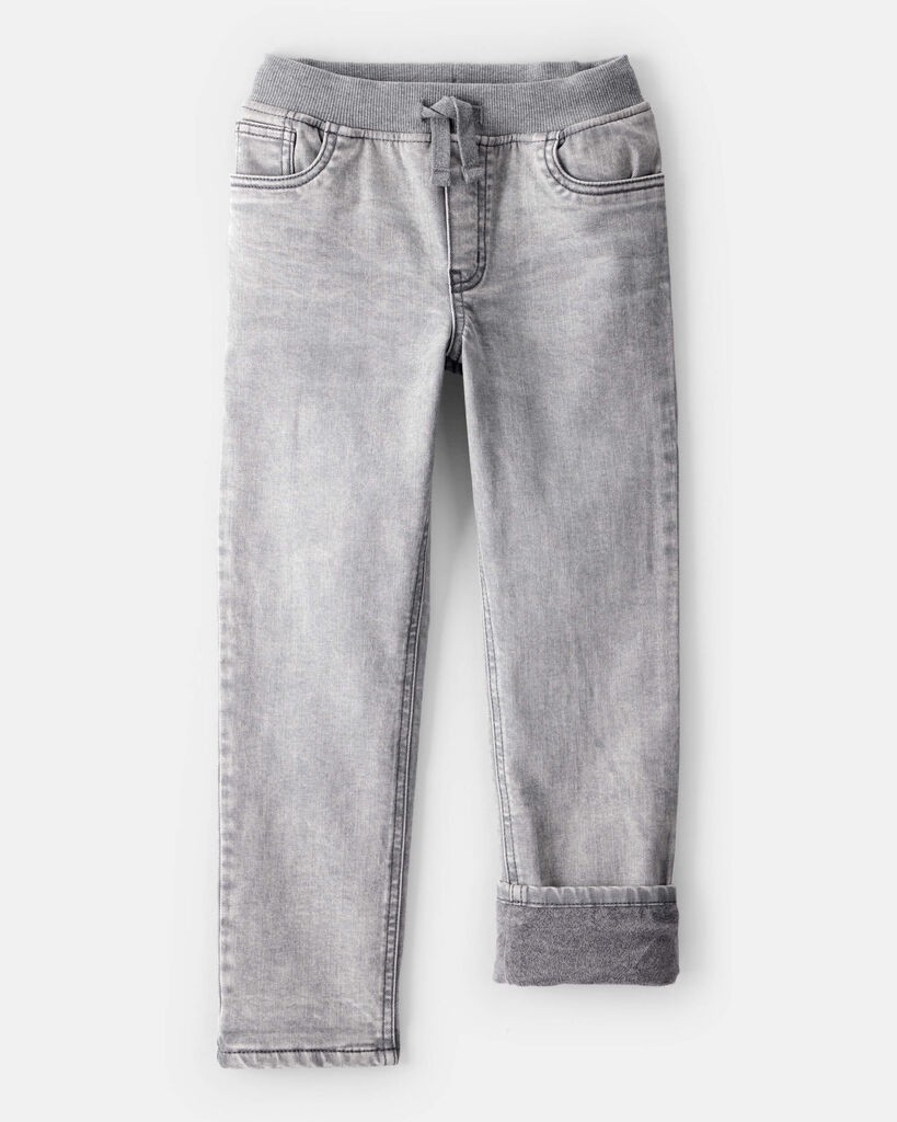 slide 2 of 4, Oshkosh Boys Denim Pull-On Straight Jeans - Grey Wash Blue 5, 1 ct