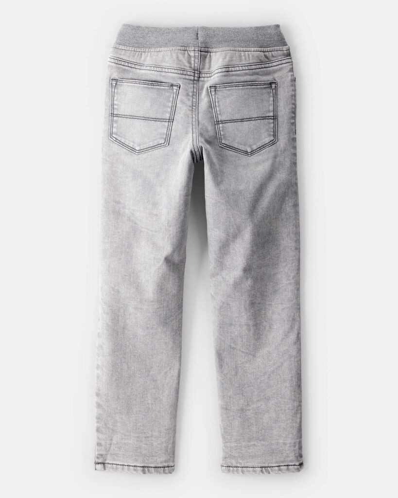 slide 4 of 4, Oshkosh Boys Denim Pull-On Straight Jeans - Grey Wash Blue 5, 1 ct