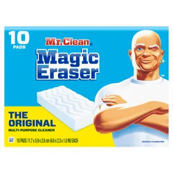 Mr. Clean Magic Eraser Sponge, All Purpose Cleaner, Cleaning Scrubber, Wall Cleaner, Original, 10ct