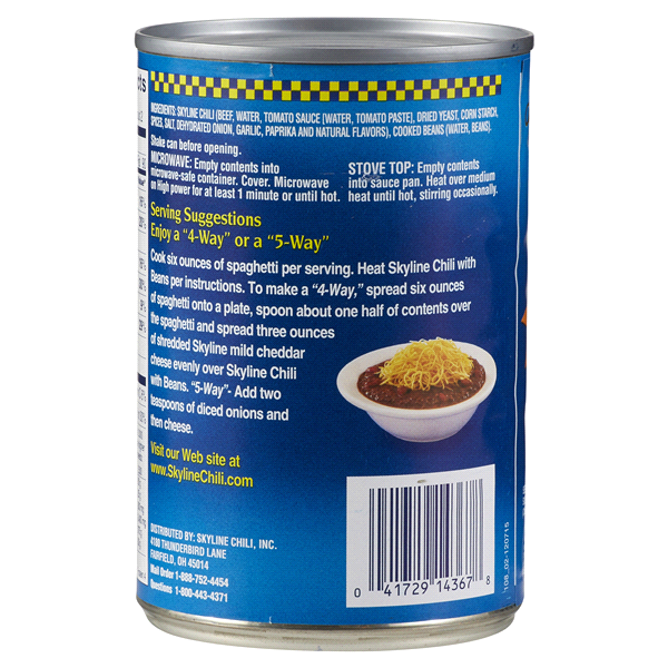 slide 6 of 9, Skyline Chili with Beans, 14.75 oz