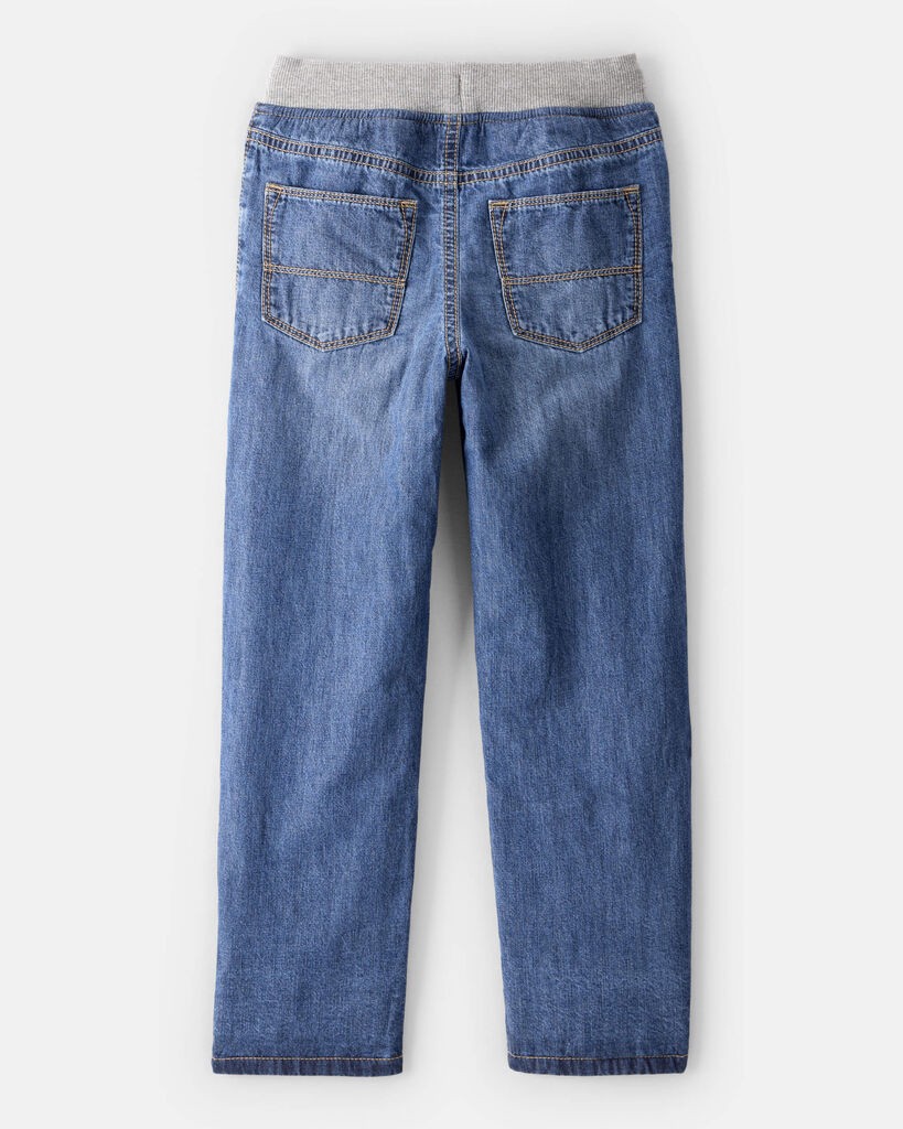 slide 2 of 4, Oshkosh Boys Denim Pull-On Straight Jeans - Medium Wash Blue 14, 1 ct