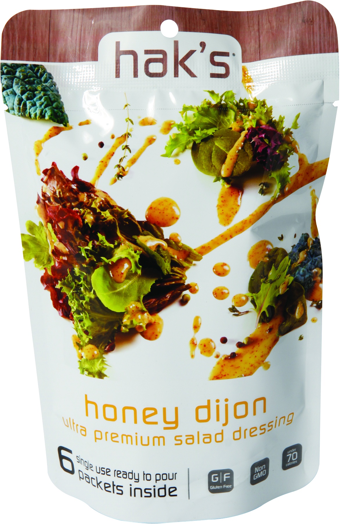 slide 1 of 1, Hak's Honey Dijon Ultra Premium Gluten Free Salad Dressing Packets, 6 ct; 1 fl oz