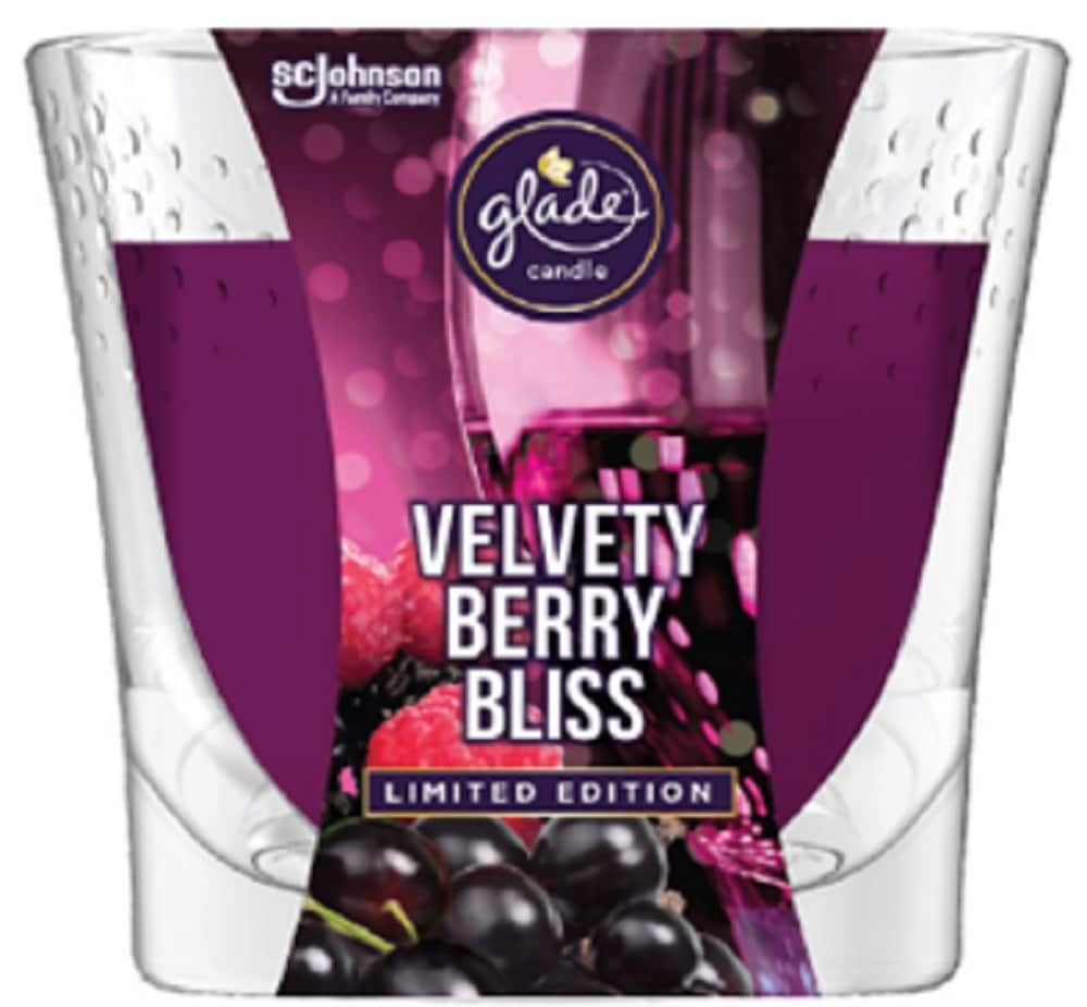 slide 1 of 1, Glade Small Candle Velveety Berry Bliss, 3.4 oz