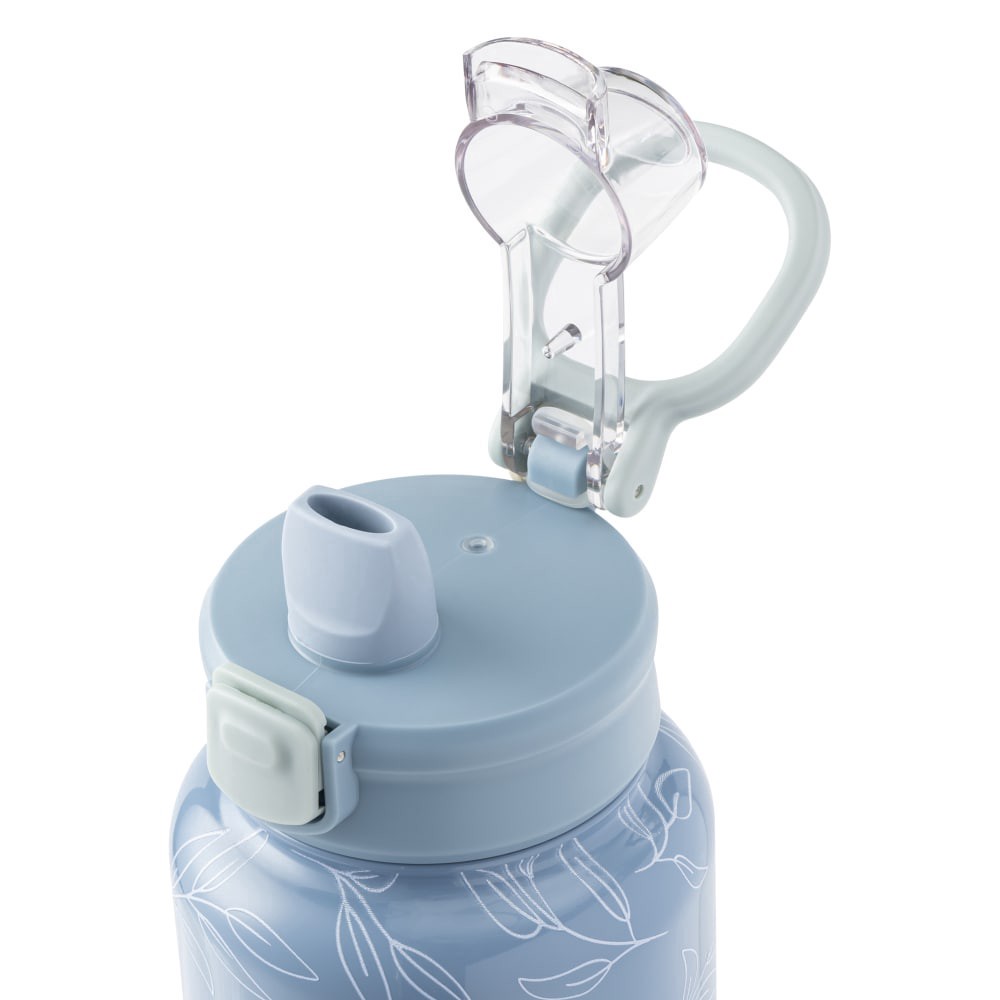 slide 4 of 4, Manna Push Bottle Blue Leaves, 40 oz