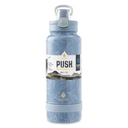 Manna Push Bottle Blue Leaves