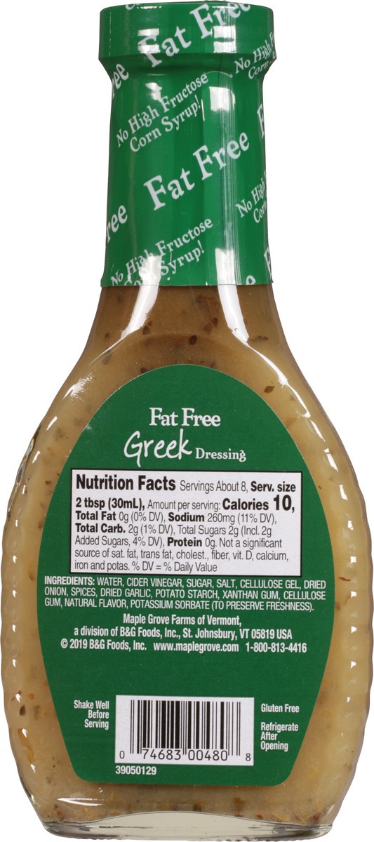 slide 12 of 12, Maple Grove Farms of Vermont Fat Free Greek Dressing 8 ea, 8 ct