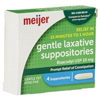 slide 3 of 29, Meijer Gentle Laxative Suppositories, 4 ct