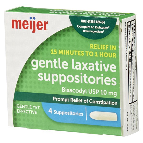 slide 8 of 29, Meijer Gentle Laxative Suppositories, 4 ct