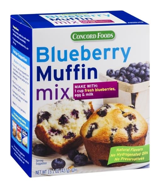 slide 1 of 1, Concord Foods Blueberry Muffin Mix, 15.1 oz