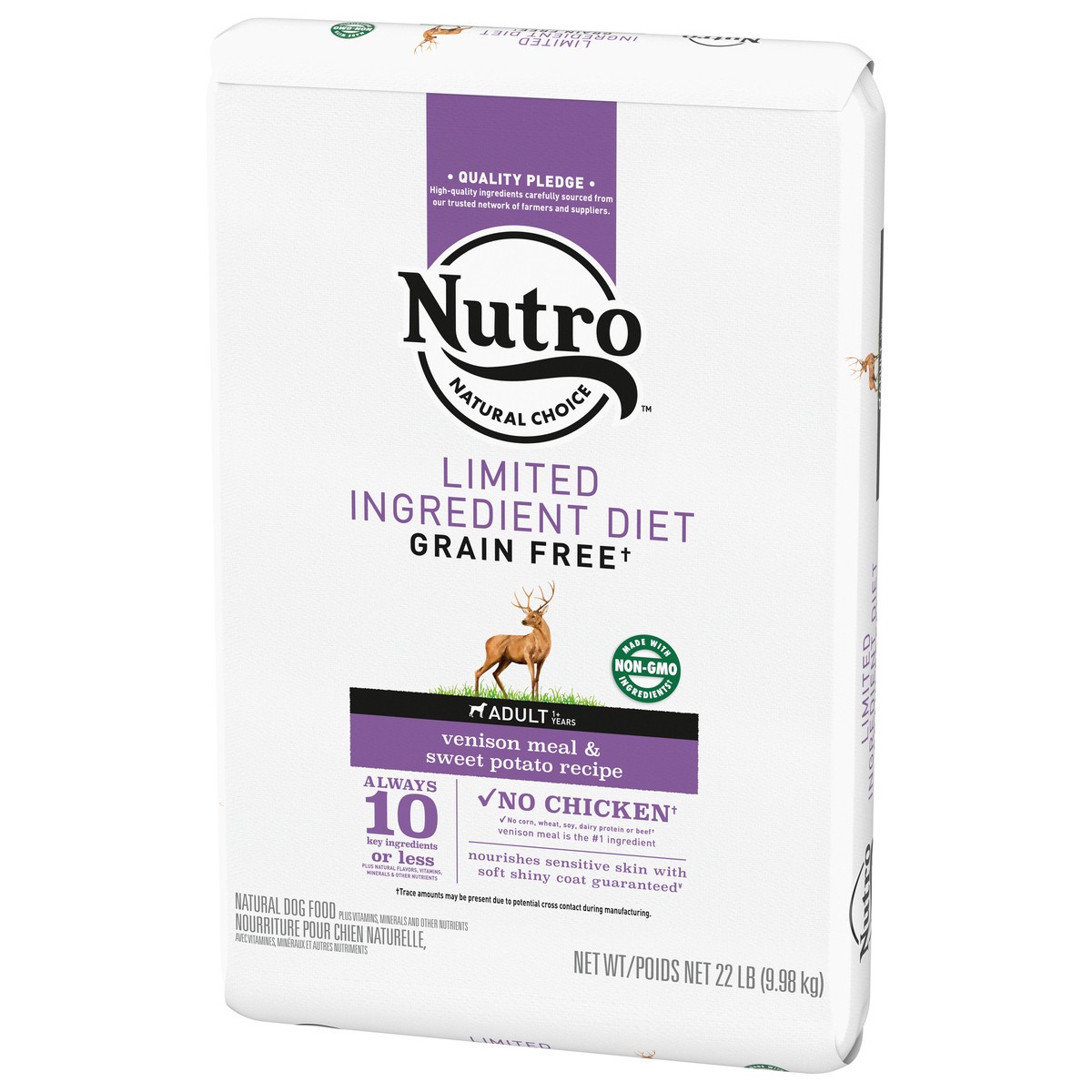 slide 5 of 9, NUTRO Limited Ingredient Diet Adult Dry Dog Food, Venison Meal & Sweet Potato Dog Kibble, 22 lb. Bag, 22.02 lb