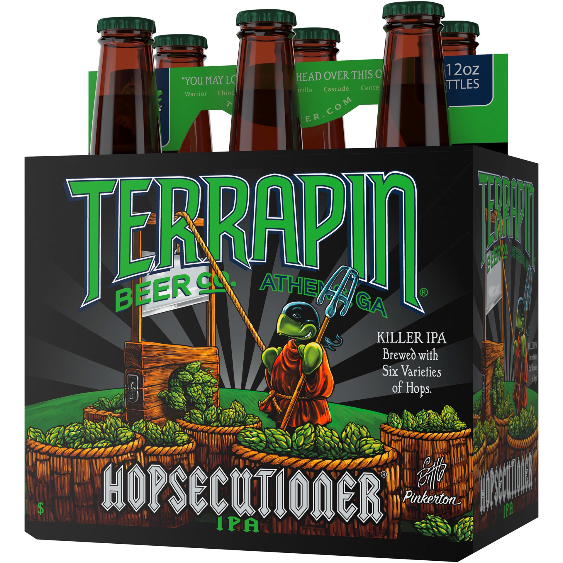 slide 3 of 5, Terrapin Hopsecutioner IPA Craft Beer, 7.3% ABV, 6 pack, 12-oz beer bottles, 12 fl oz