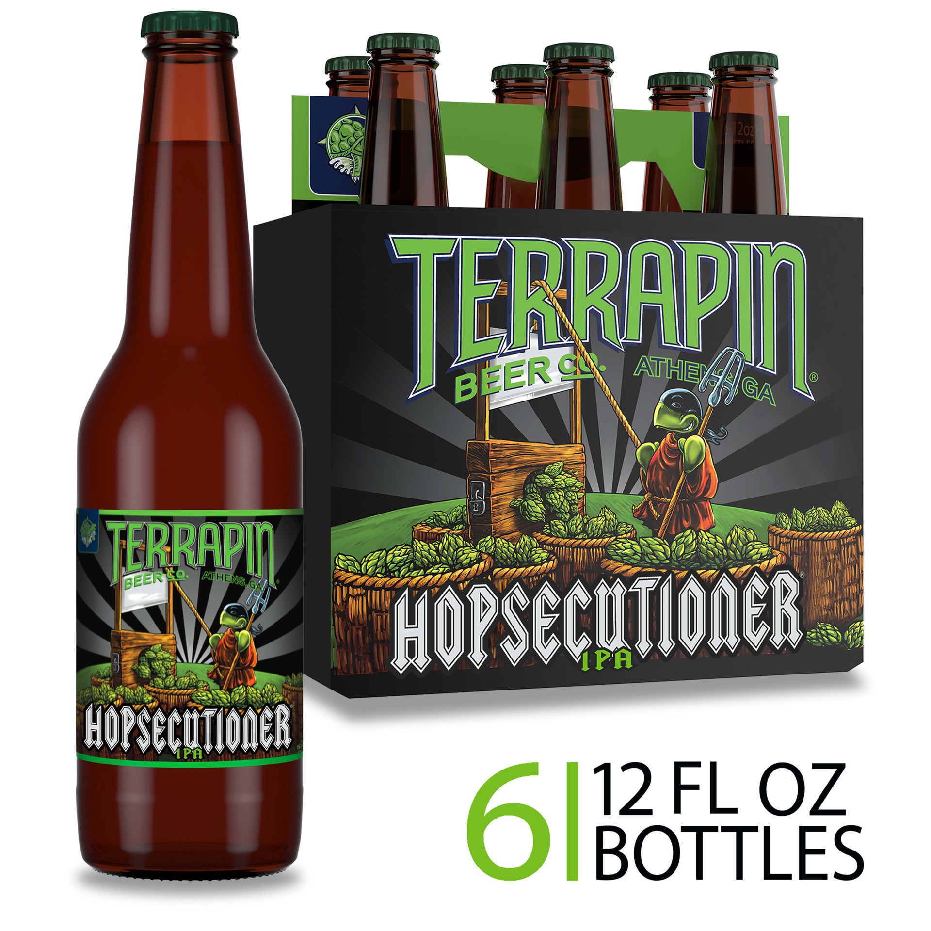 slide 1 of 5, Terrapin Hopsecutioner IPA Craft Beer, 7.3% ABV, 6 pack, 12-oz beer bottles, 12 fl oz