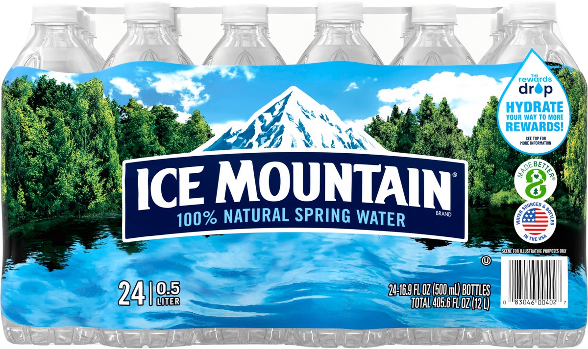 slide 6 of 8, ICE MOUNTAIN Brand 100% Natural Spring Water, 16.9-ounce bottles  (Pack of 24), 16.9 fl oz