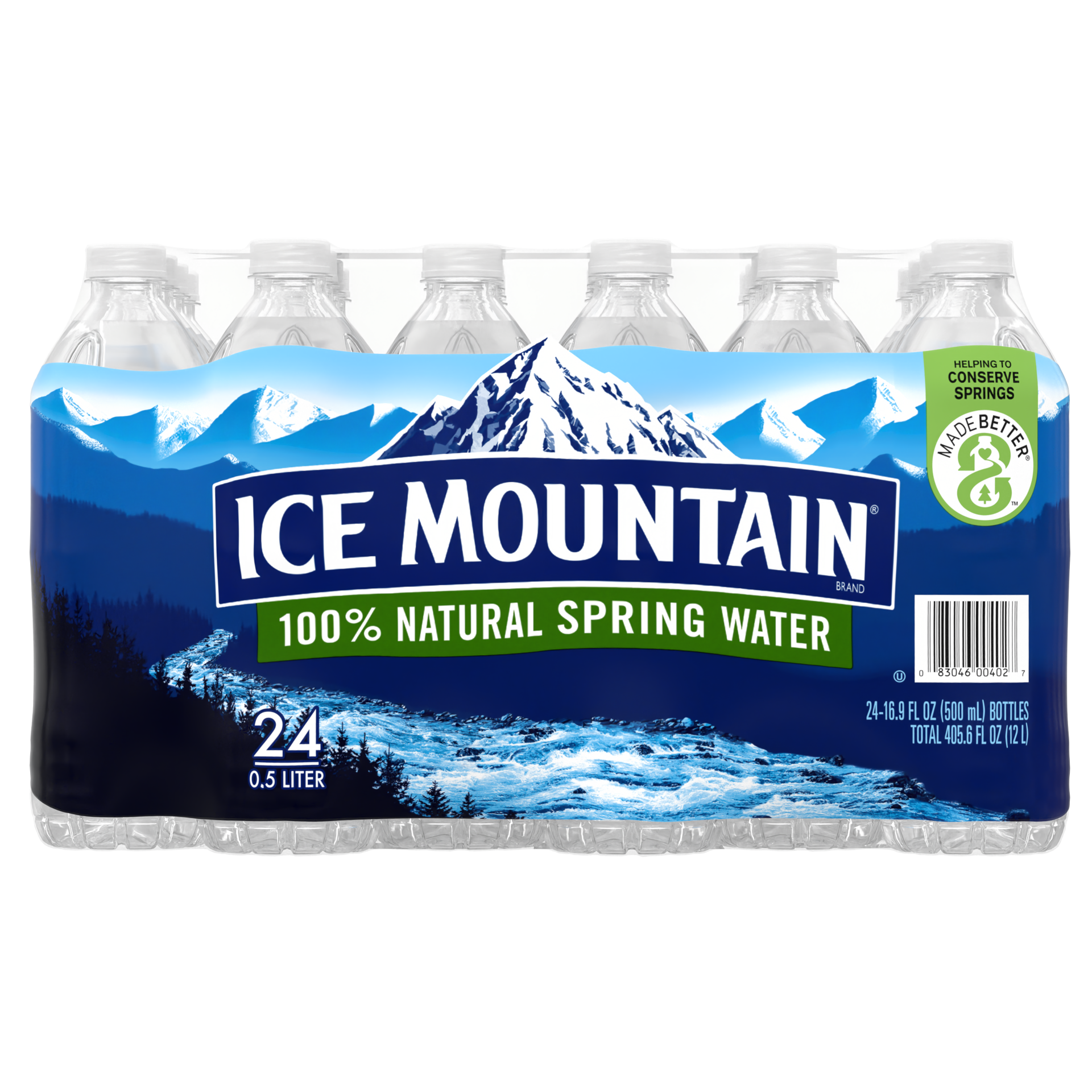 slide 1 of 8, ICE MOUNTAIN Brand 100% Natural Spring Water, 16.9-ounce bottles (Pack of 24), 16.9 fl oz