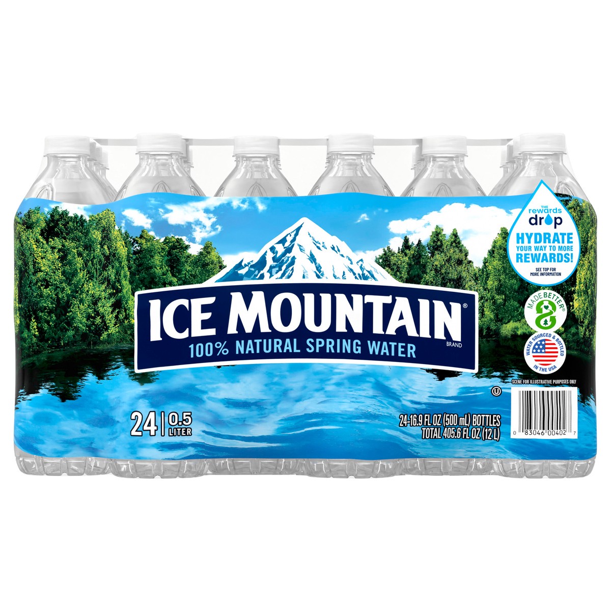 slide 1 of 8, ICE MOUNTAIN Brand 100% Natural Spring Water, 16.9-ounce bottles  (Pack of 24), 16.9 fl oz
