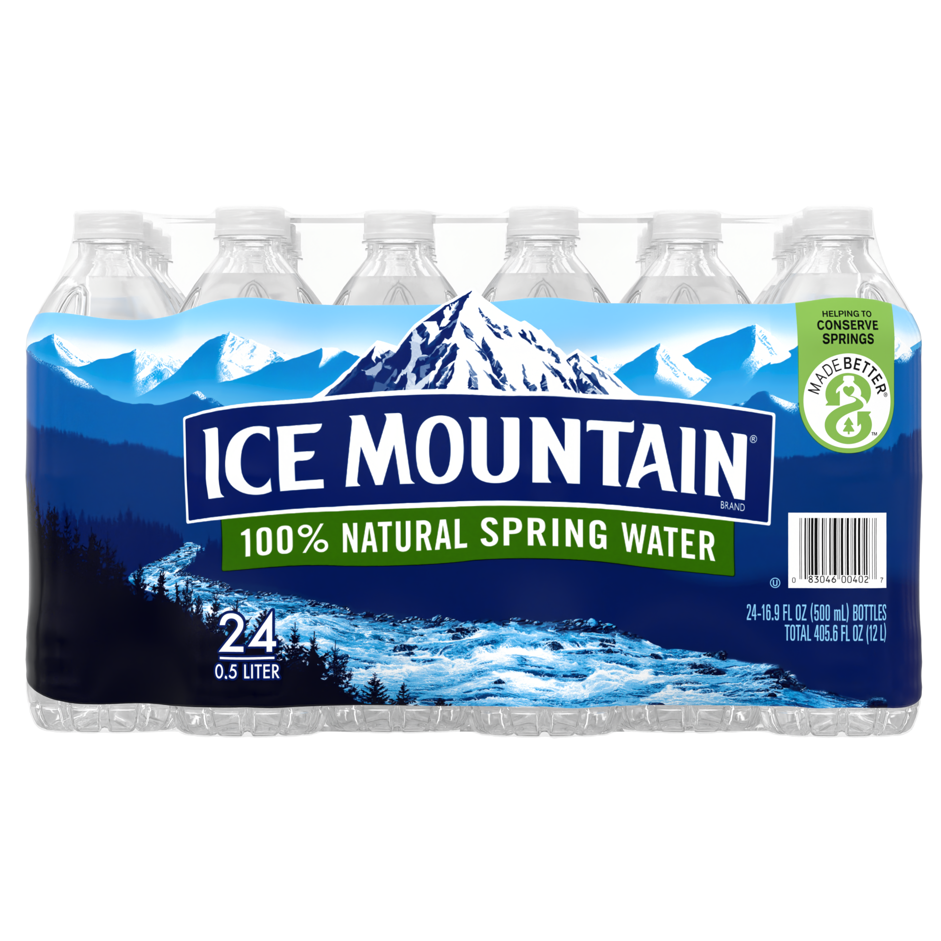 slide 1 of 8, ICE MOUNTAIN Brand 100% Natural Spring Water, 16.9-ounce bottles  (Pack of 24), 16.9 fl oz