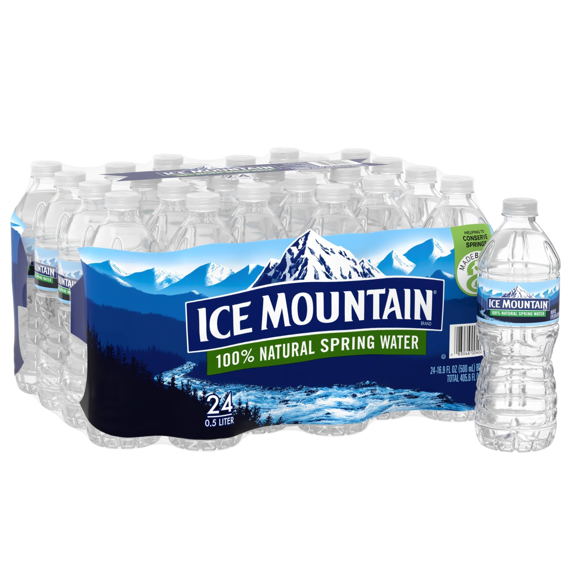 slide 1 of 6, Ice Mountain 100% Natural Spring Water Plastic Bottle, 24 ct; 16.9 fl oz