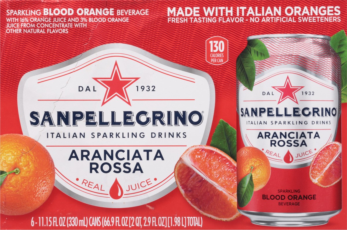 slide 7 of 14, San Pellegrino Italian Sparkling Drink Aranciata Rossa, Sparkling Orange and Blood Orange Beverage, of Cans - 66.9 oz, 66.9 oz