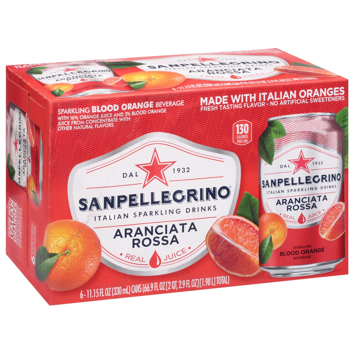 slide 6 of 14, San Pellegrino Italian Sparkling Drink Aranciata Rossa, Sparkling Orange and Blood Orange Beverage, of Cans - 66.9 oz, 66.9 oz