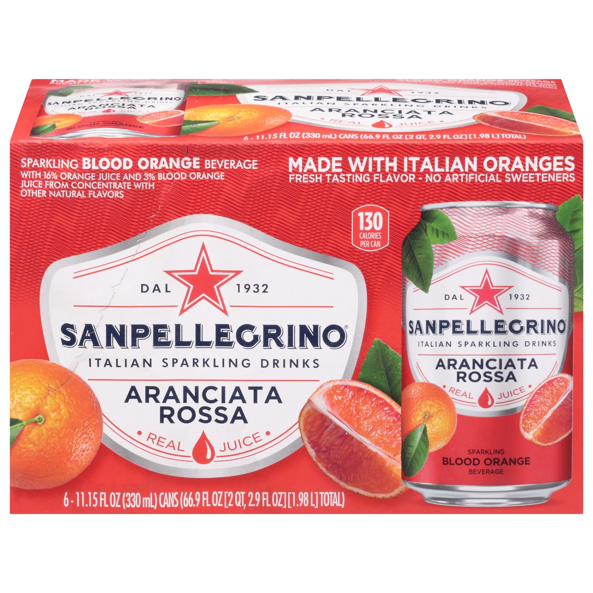 slide 13 of 14, San Pellegrino Italian Sparkling Drink Aranciata Rossa, Sparkling Orange and Blood Orange Beverage, of Cans - 66.9 oz, 66.9 oz