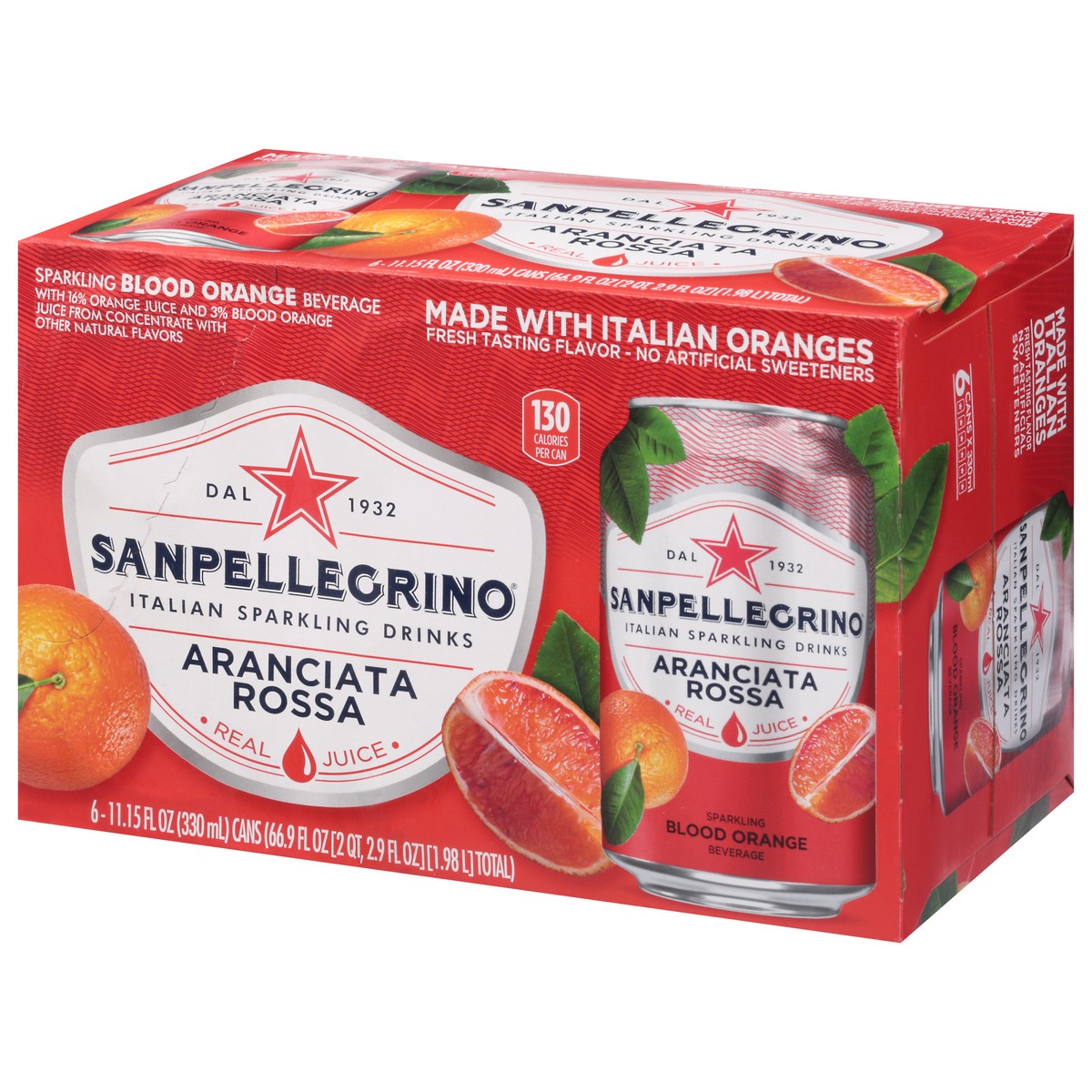 slide 14 of 14, San Pellegrino Italian Sparkling Drink Aranciata Rossa, Sparkling Orange and Blood Orange Beverage, of Cans - 66.9 oz, 66.9 oz