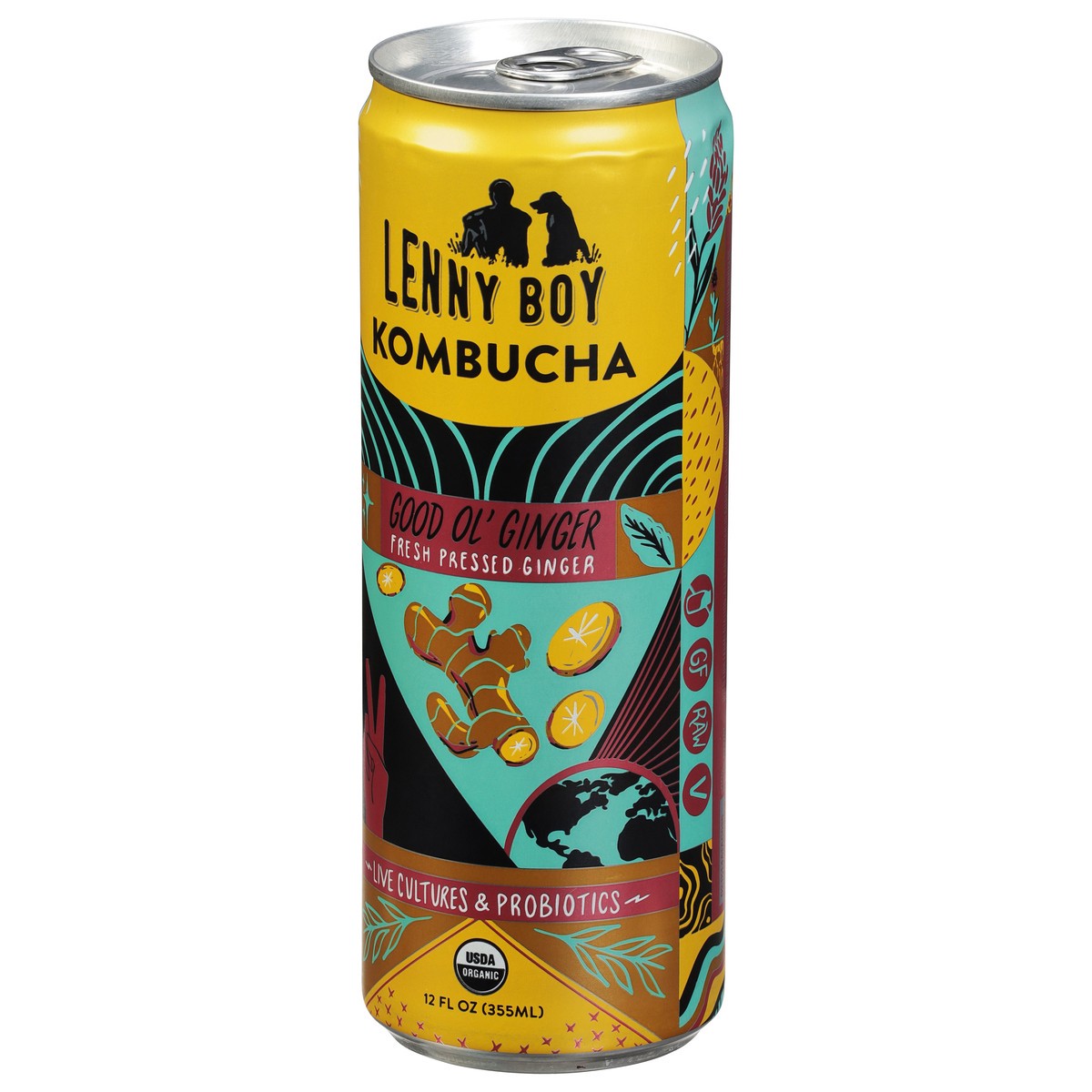 slide 7 of 9, Lenny Boy Good Ol' Ginger Kombucha - 12 fl oz, 12 fl oz