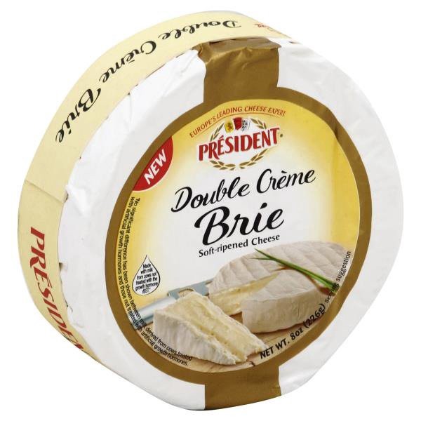 slide 1 of 6, Président Brie Soft Ripened Cheese Double Cream, 8 oz