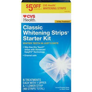 slide 1 of 1, Cvs Health Classic Teeth Whitening Strips Starter Kit, 5 Treatments, 5 ct