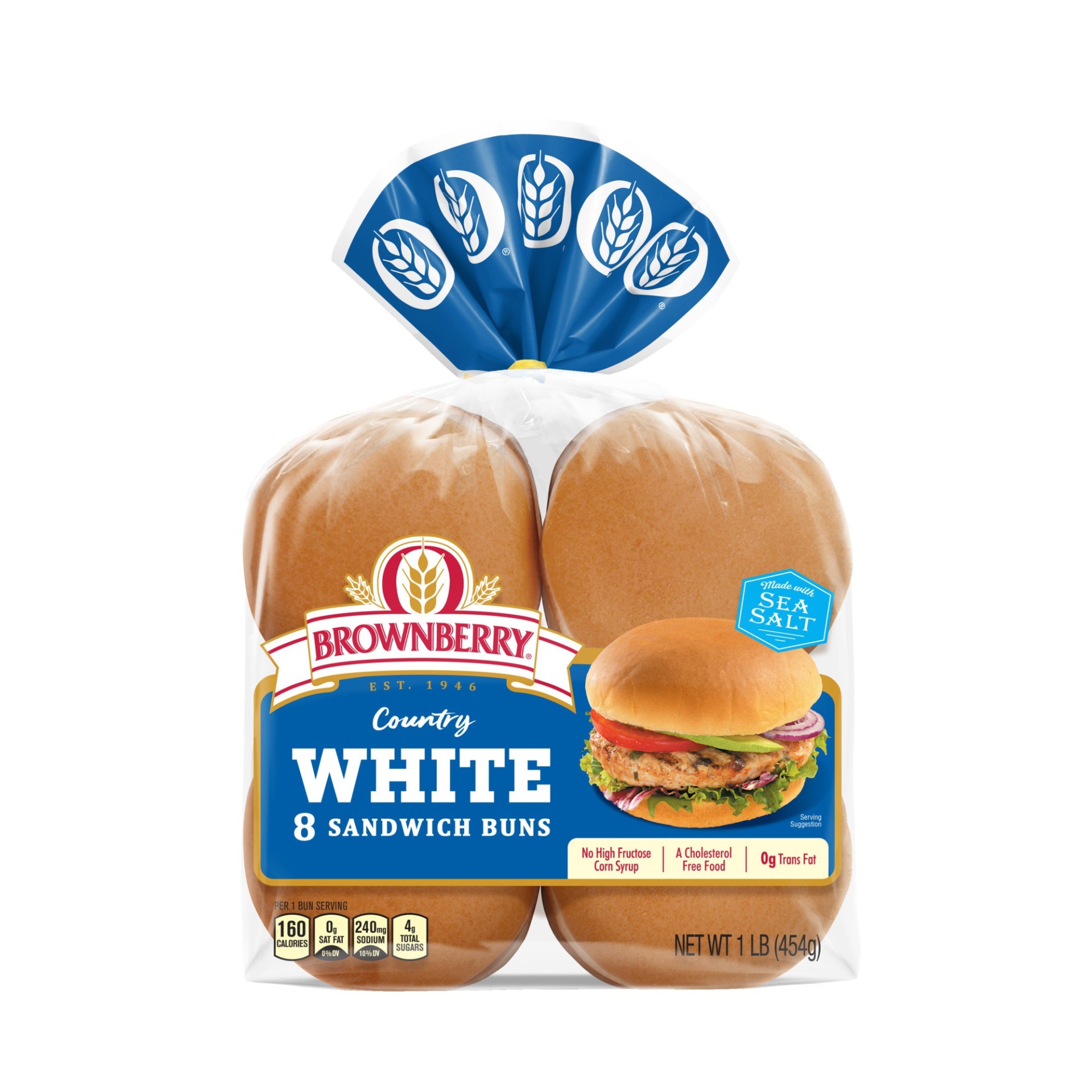 slide 1 of 1, Brownberry Country White Sandwich Buns, 8 ct