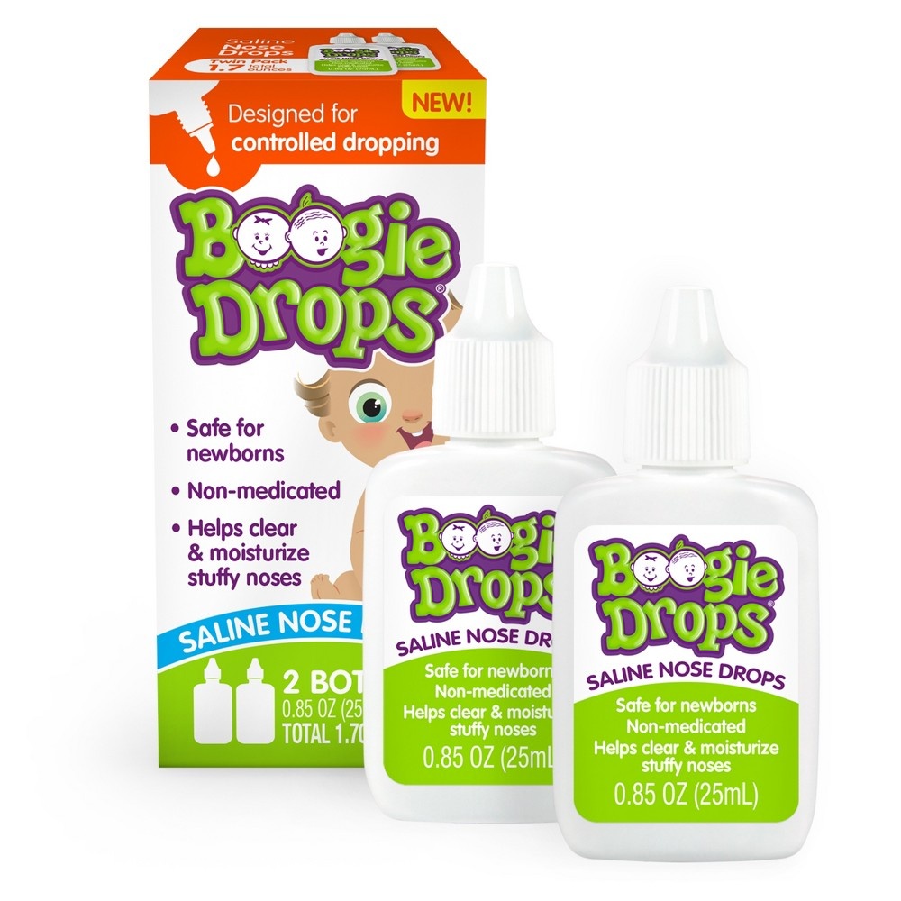 slide 5 of 5, Boogie Drops Saline Nose Drops Twin Pack, 2 ct; 0.85 oz