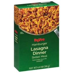 Hy-vee Hamburger Lasagna Dinner Pasta & Tomato Sauce Mix Skillet Meal