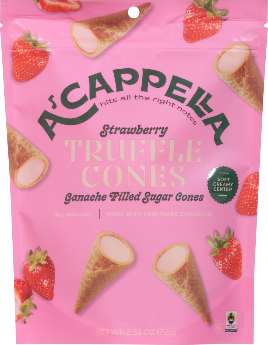 slide 12 of 14, A'Cappella Strawberry Truffles Cones 2.54 oz, 2.5 oz
