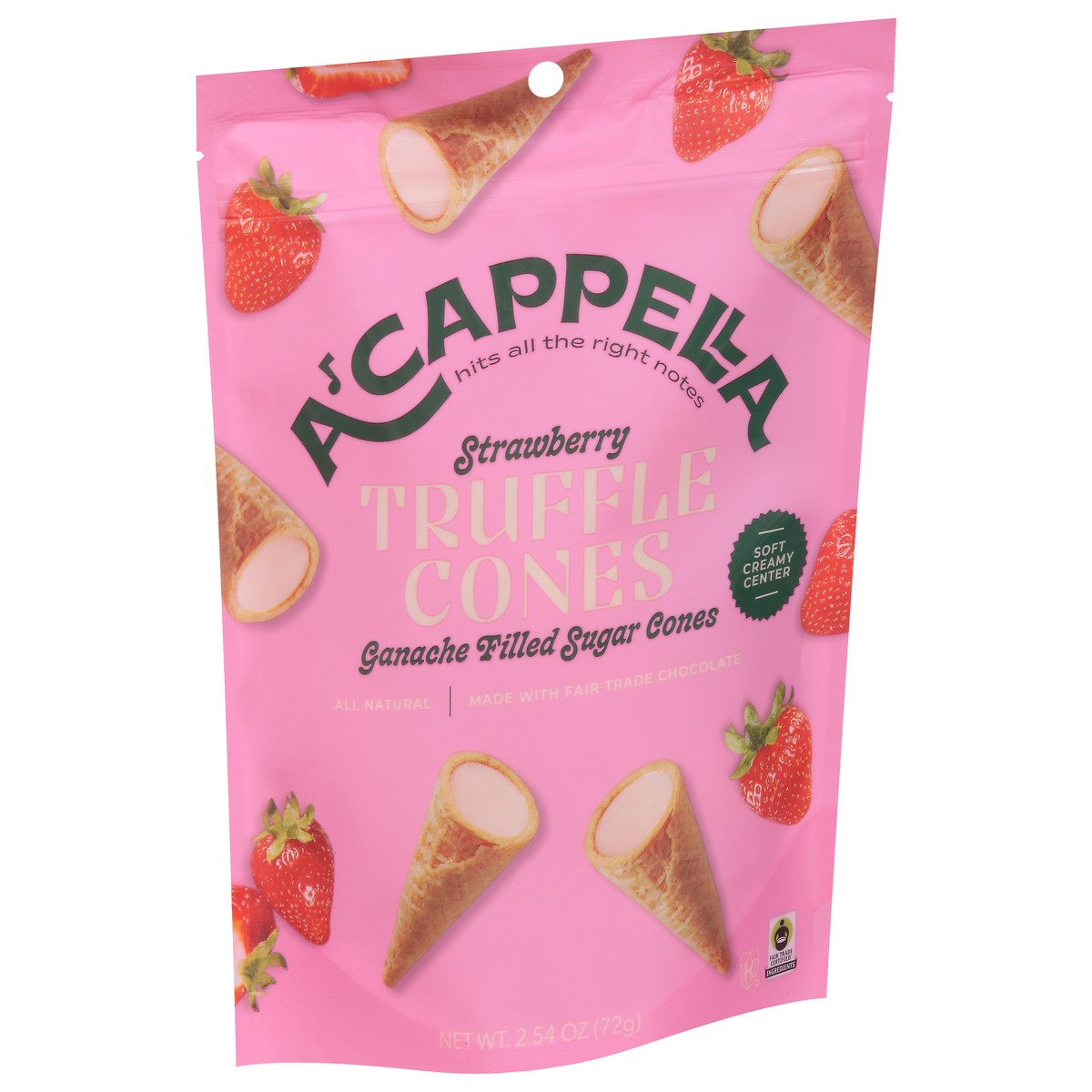 slide 4 of 14, A'Cappella Strawberry Truffles Cones 2.54 oz, 2.5 oz