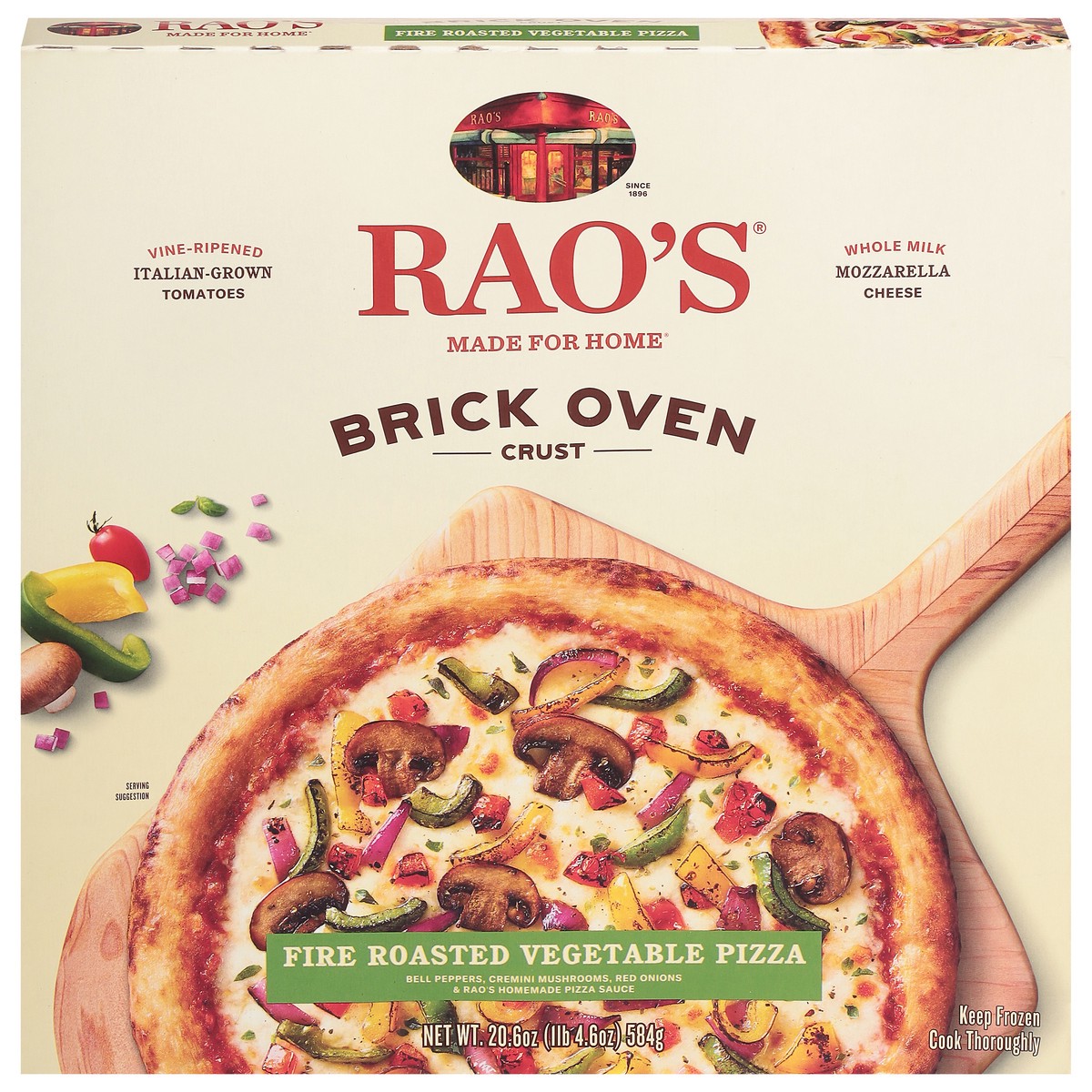 slide 1 of 4, Rao's Made for Home Brick Oven Crust Fire Roasted Vegetable Pizza 20.6 oz, 20.6 oz