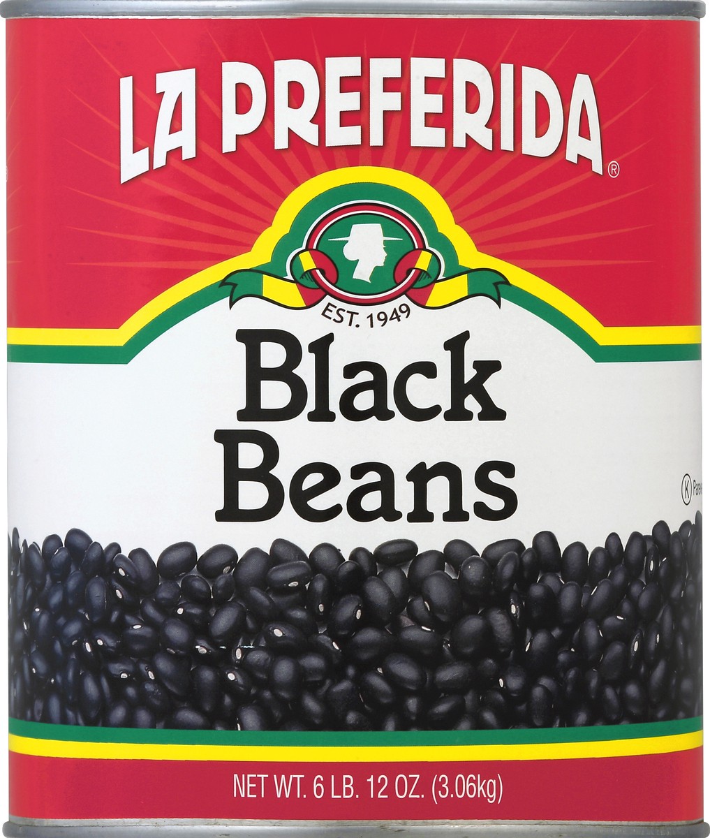 slide 1 of 3, La Preferida Black Beans 108 oz, 108 oz