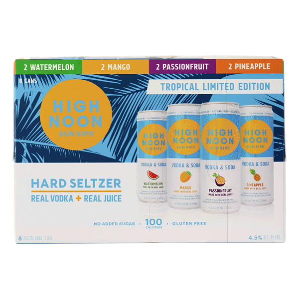 slide 1 of 1, High Noon Sun Sips Tropical Variety Pack Hard Seltzer, 2840 ml