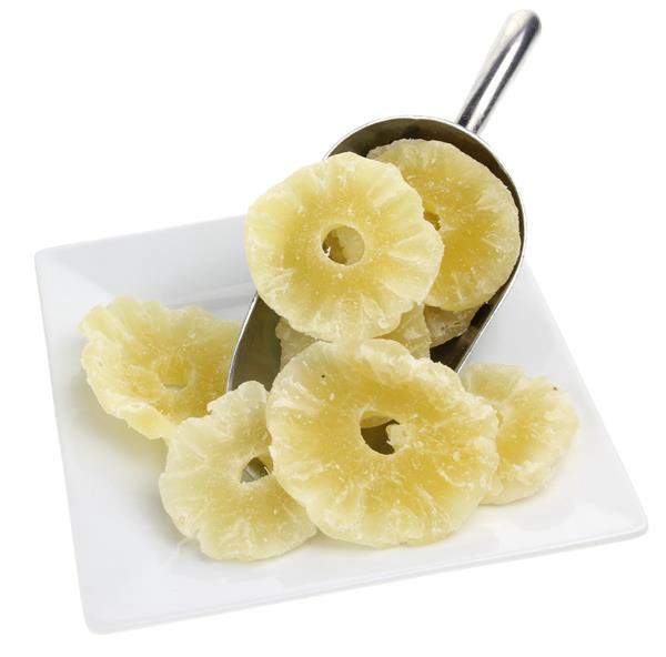 slide 1 of 1, Bergin Fruit and Nut Company Dried Pineapple Rings Low Sugar No Sulfur, per lb