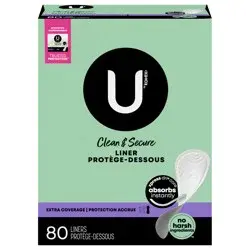 U by Kotex Clean & Secure Fragrance Free Panty Liners - Light Absorbency - 80ct