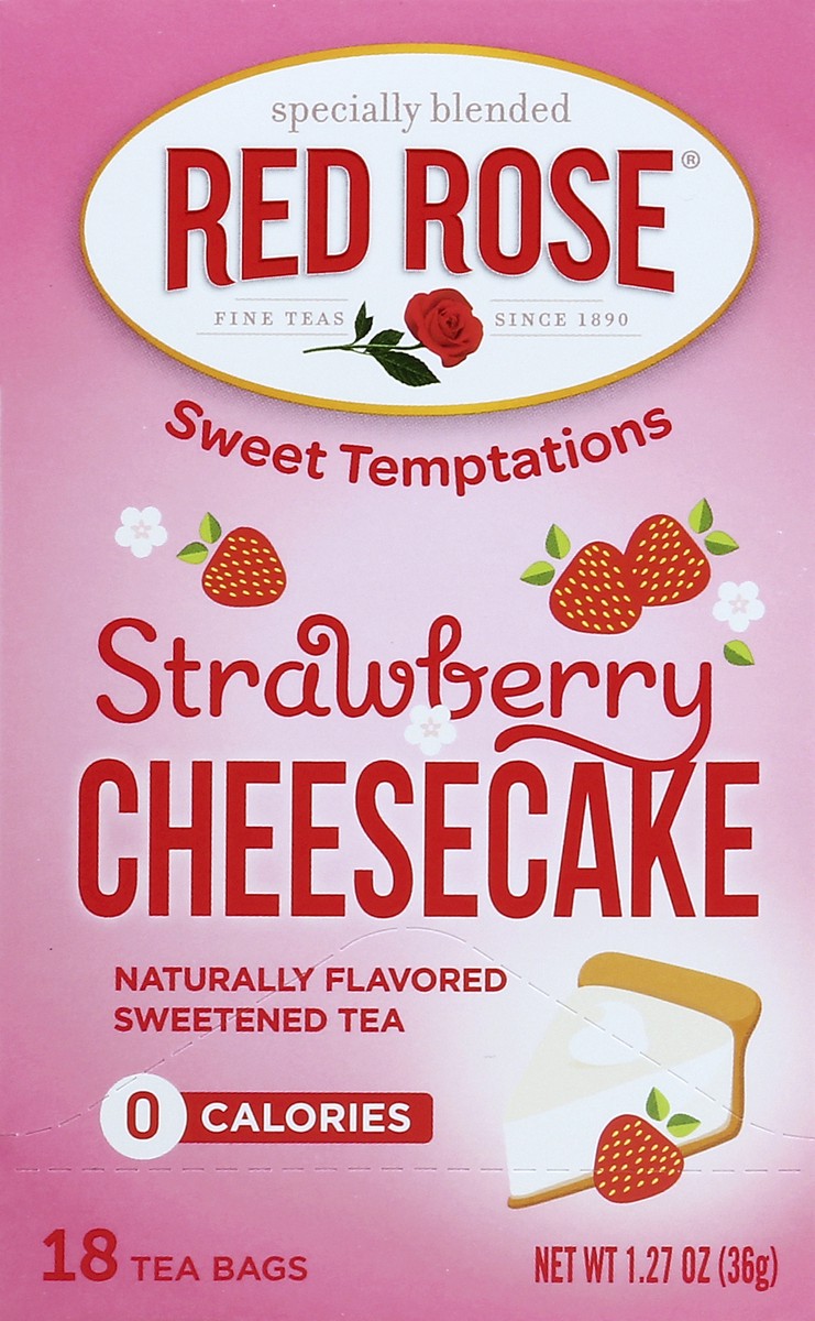 slide 4 of 5, Red Rose Tea Sweet Temptations Strawberry Cheesecake Tea, 18 ct