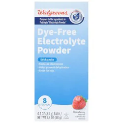 Walgreens Electrolyte Powder Strawberry - 8 ct; 0.3 oz