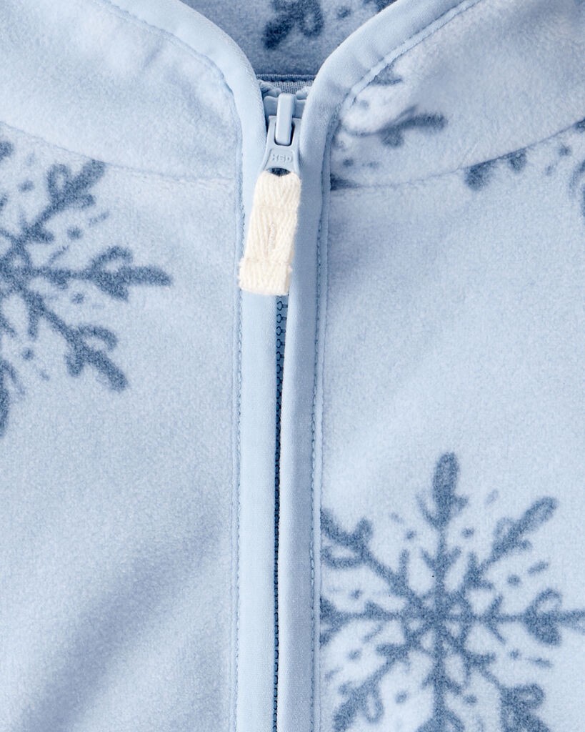 slide 2 of 2, Oshkosh Baby Girl Snowflake Microfleece Zip-Up Jacket - Blue Blue 24M, 1 ct