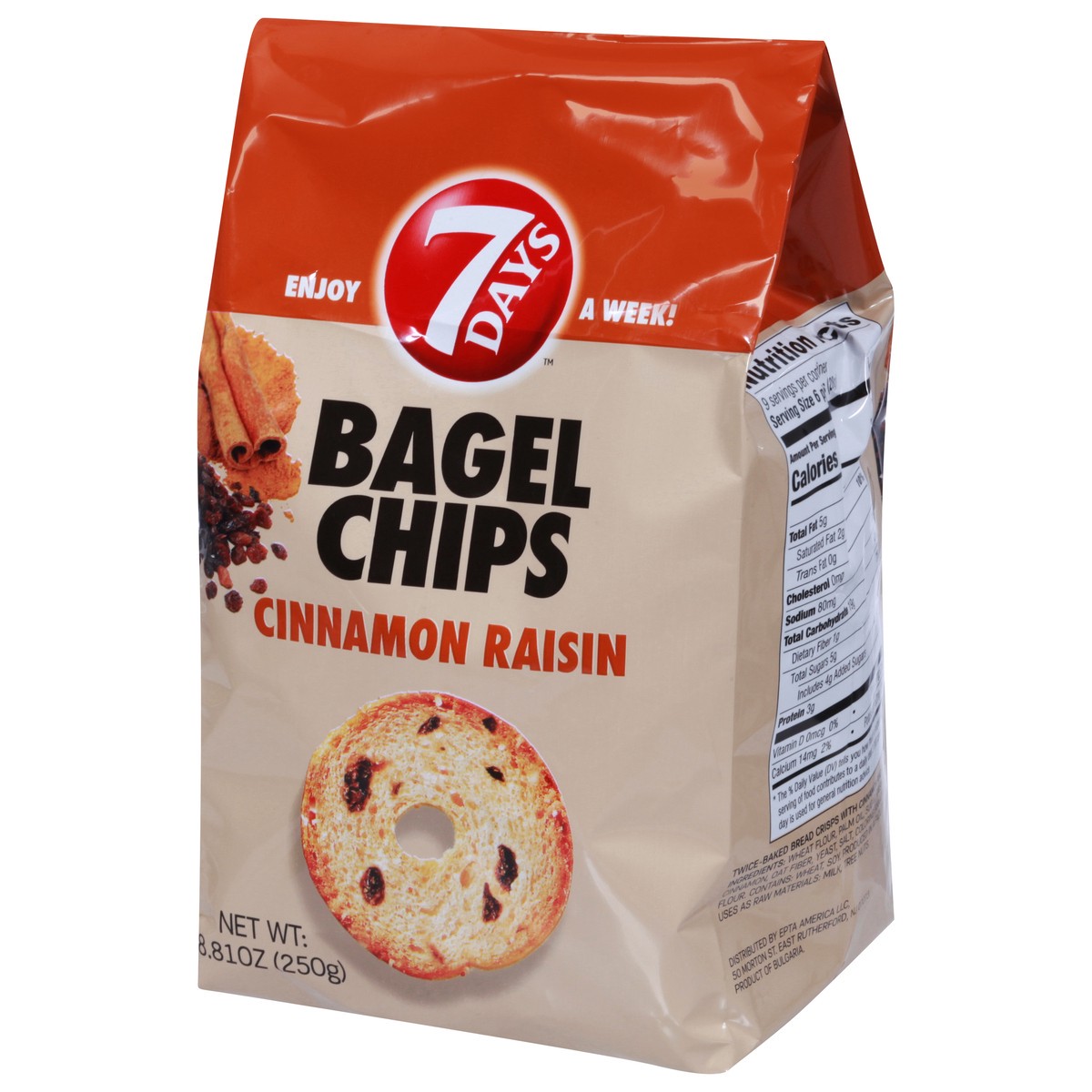slide 3 of 9, 7DAYS Cinnamon Raisin Bagel Chips 8.81 oz, 8.8 oz