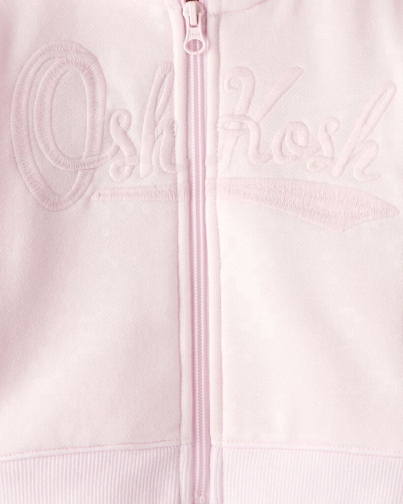 slide 2 of 4, Oshkosh Baby Girl Hooded Zip-Up Jacket - Pink Pink 18M, 1 ct