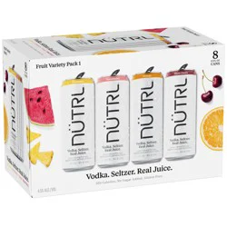 Nutrl Assorted Vodka Variety Pack - 8 x 12 fl oz Cans