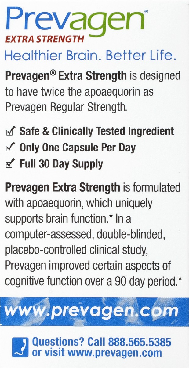 slide 5 of 9, Prevagen Extra Strength Improves Memory 30 Capsules, 30 ct