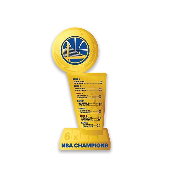 slide 1 of 3, NBA Golden State Warriors 2018 NBA Champions Trophy Metal Wall Sign - Blue, 1 ct