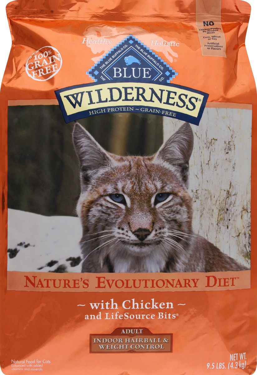 slide 5 of 6, Blue Buffalo Wilderness High Protein Grain Free, Natural Adult Weight Control Dry Cat Food, Chicken, 9.5 lb